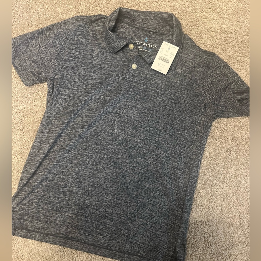 Crewcuts Slate Gray Performance Polo